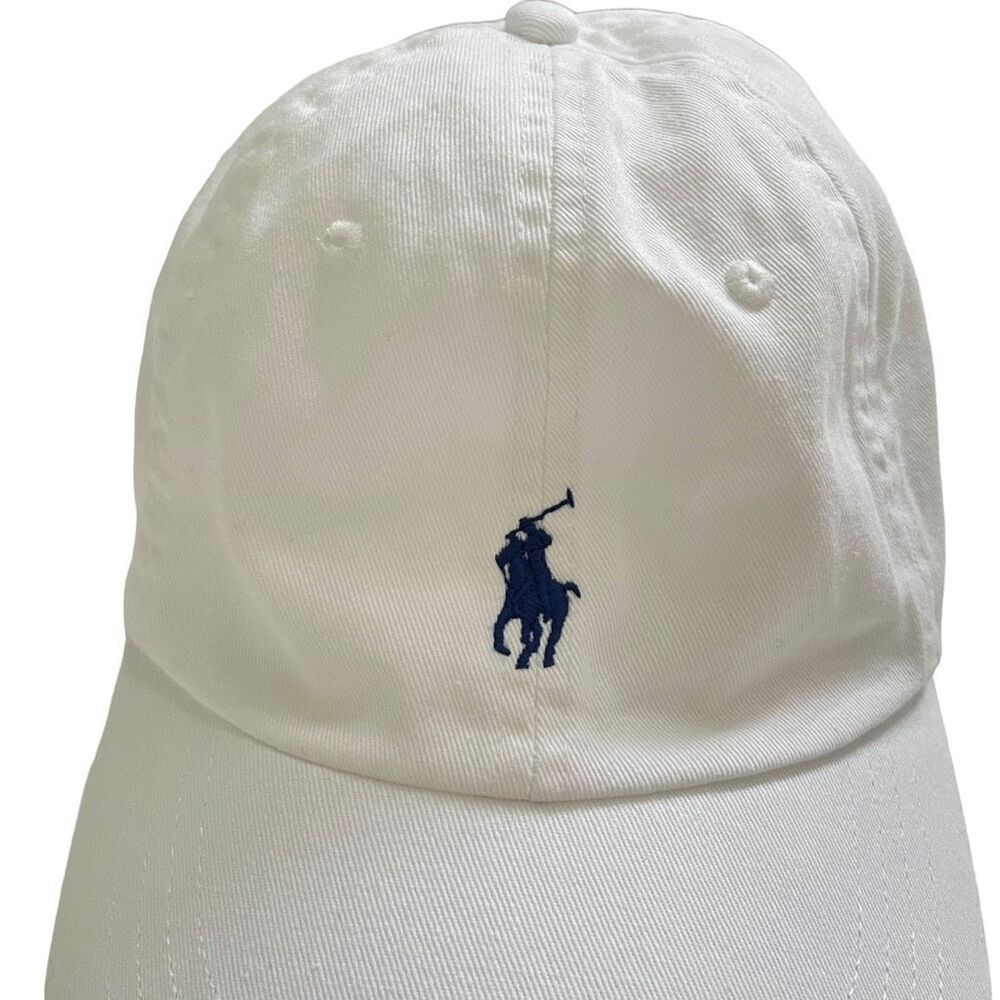 Polo Ralph Lauren Chino Cap in White & Marlin Blue - Picture 5 of 9